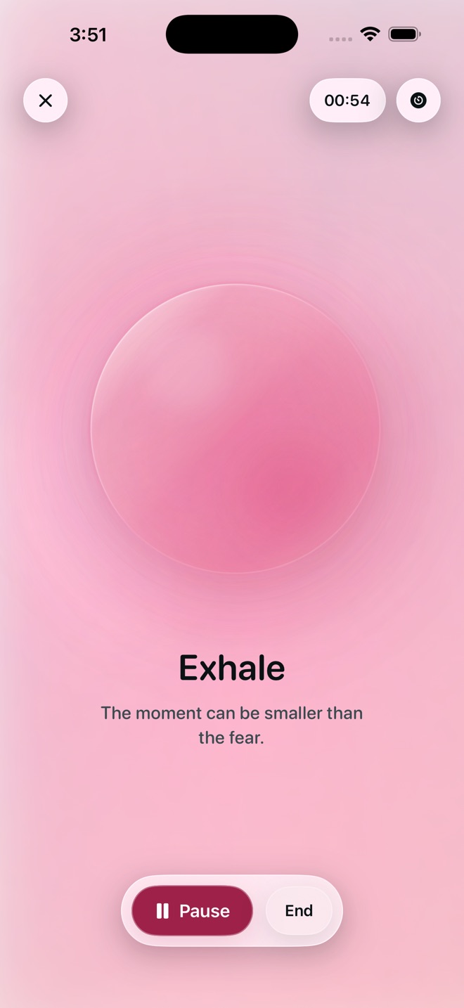 Void guided breathing session